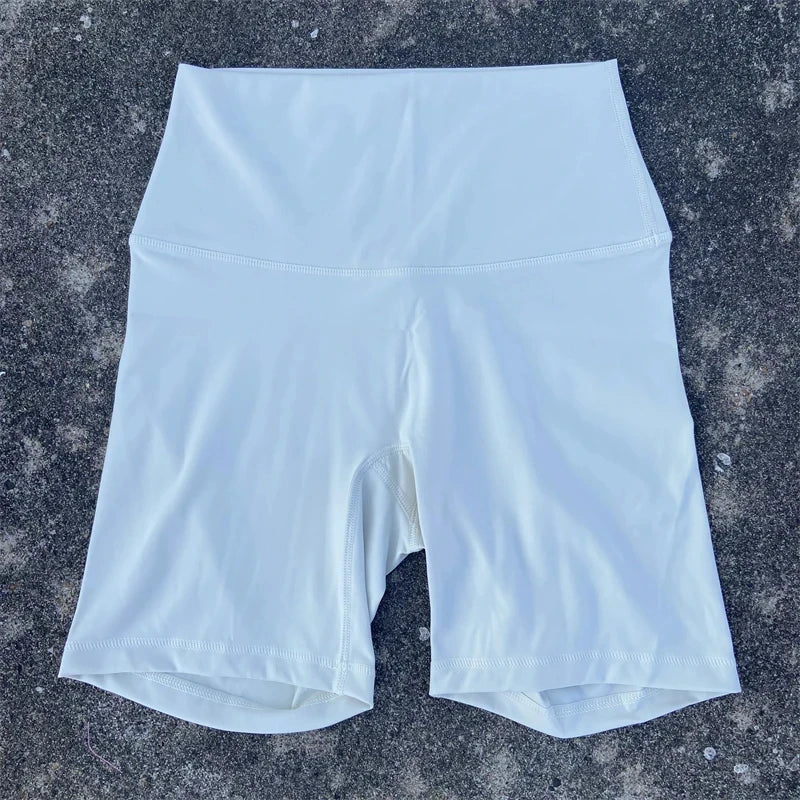 Solid Color Women Fitness Sports Short High Waist Yoga Short Leg Cycling Comprehensive Training Jog Squat Proof Internal Pocket