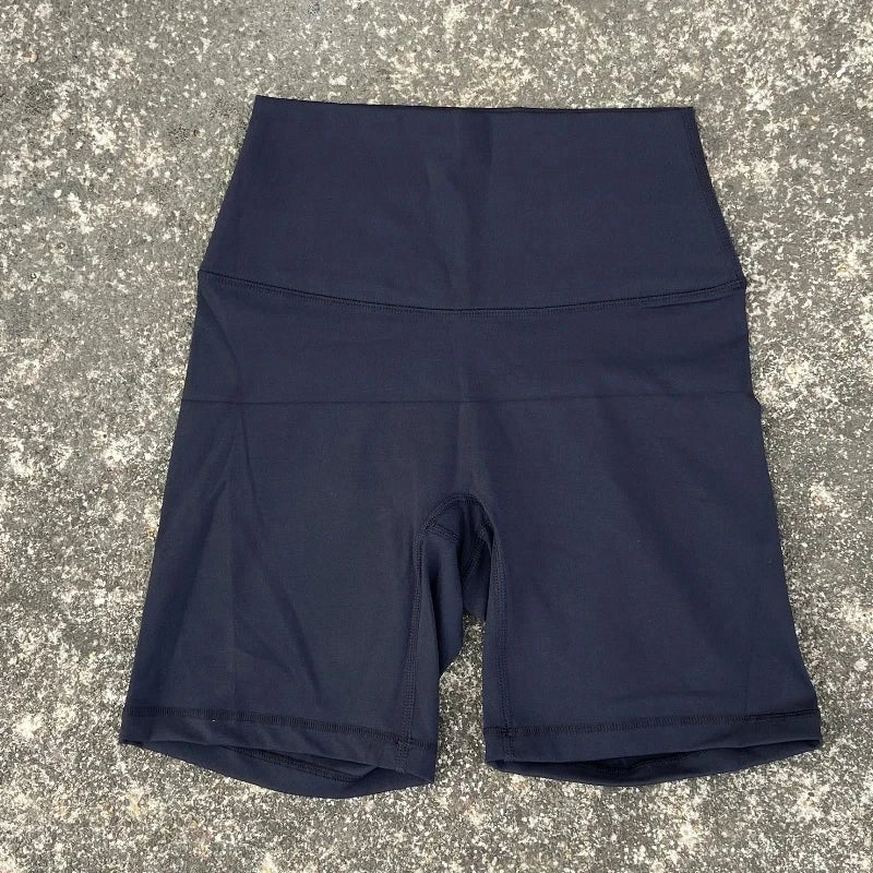 Solid Color Women Fitness Sports Short High Waist Yoga Short Leg Cycling Comprehensive Training Jog Squat Proof Internal Pocket