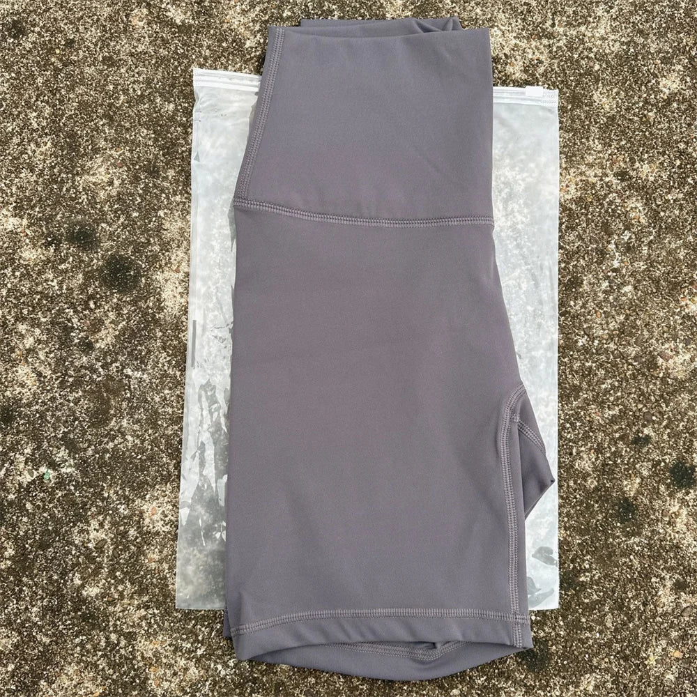 Solid Color Women Fitness Sports Short High Waist Yoga Short Leg Cycling Comprehensive Training Jog Squat Proof Internal Pocket
