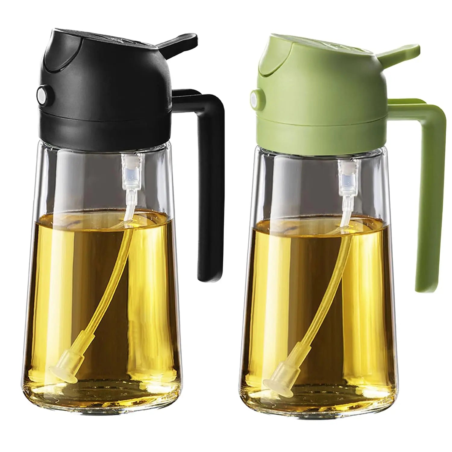 2IN1 Replacement for Oil Take Dispenser Mister Plastics Bottle with 2pcs Brush Spray Pour Cooking Spritzer BBQ Oil Spray Bottle