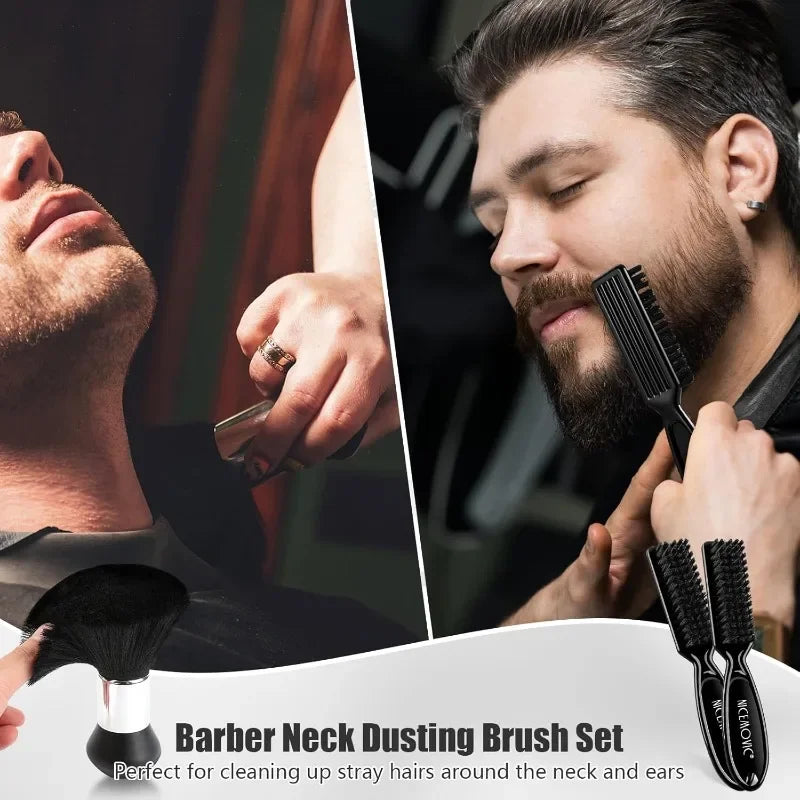 WANMEI Barber Cloak Set with Dust Removal Brush and Comb Professional Barber Accessories Clean Supplies Salon Haircut Styling