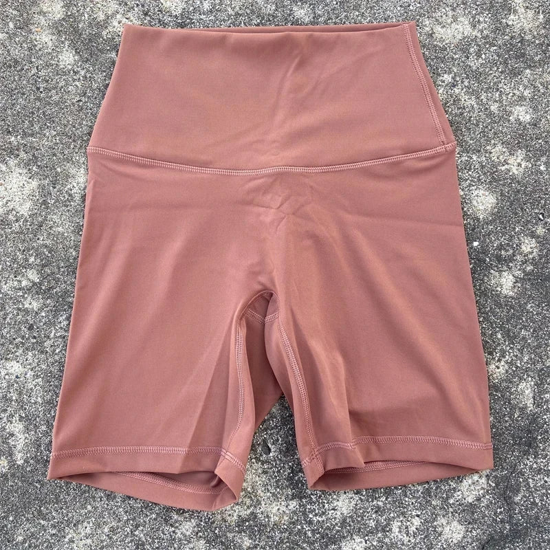 Solid Color Women Fitness Sports Short High Waist Yoga Short Leg Cycling Comprehensive Training Jog Squat Proof Internal Pocket