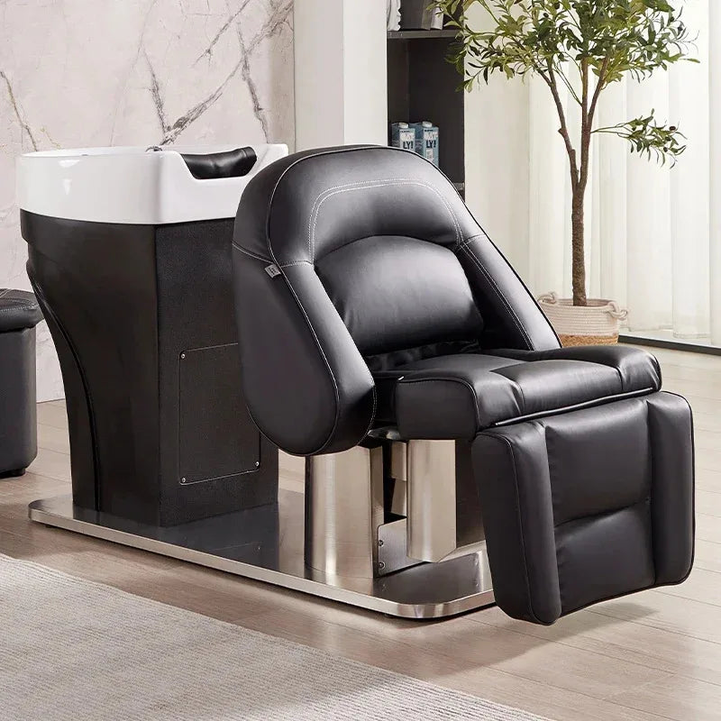 Electric Adjustable Lift Barber Chair Salon Hair Wash Shampoo Bowl Sink Shampoo Bed 2026 - Comfortable Barber Chair with Built-i