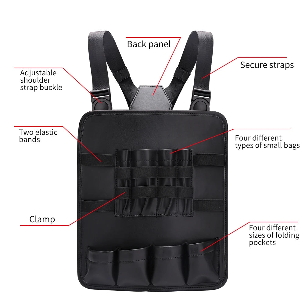 NEW Type Barber Stylish Haircut Tool Storage Chest Bags Leather Fashionable Functional Chest Rigs Bag For Salon Portable