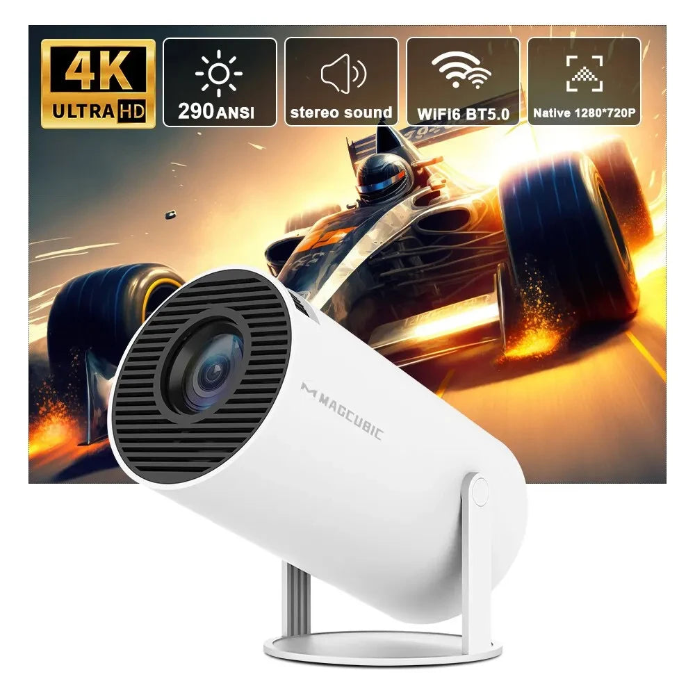 Proyector Portátil 4K Magcubic HY300 Pro – Android 11, WiFi6, Bluetooth 5.0 | Cine en Casa y Exterior