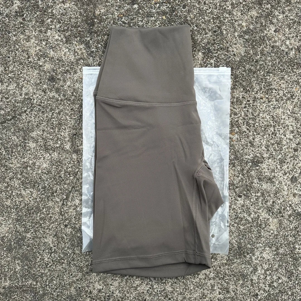 Solid Color Women Fitness Sports Short High Waist Yoga Short Leg Cycling Comprehensive Training Jog Squat Proof Internal Pocket