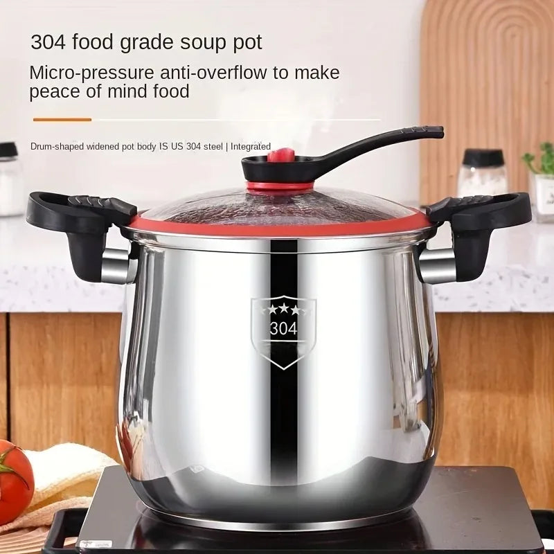 304 Stainless Steel Pressure Cooker Food Grade Fast Cooking Pot With Lid Non Stick Induction Gas Safe Dishwasher Home Restaurant