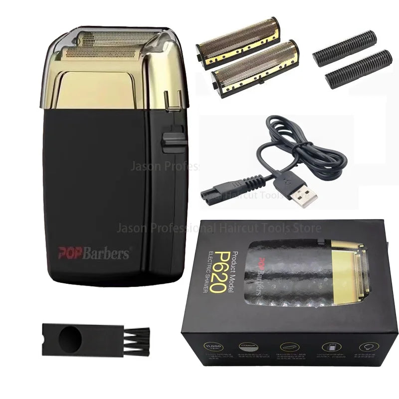 POP Barbers P620 11000RPM Black Gold Whitening Device Oil Head Gradient Bald Artifact Hair Salon Special Trimming Shaver