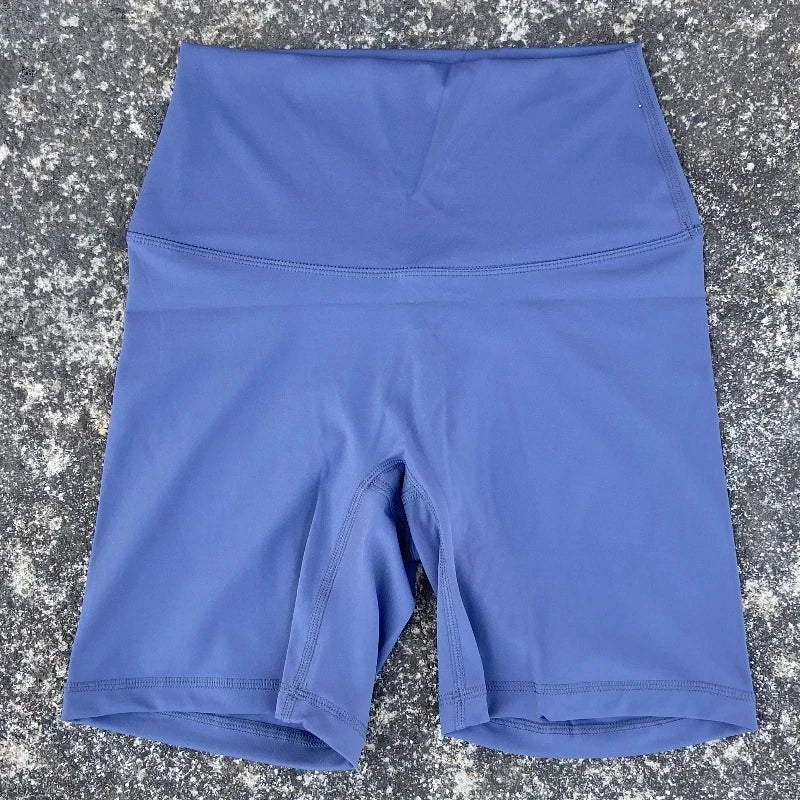 Solid Color Women Fitness Sports Short High Waist Yoga Short Leg Cycling Comprehensive Training Jog Squat Proof Internal Pocket