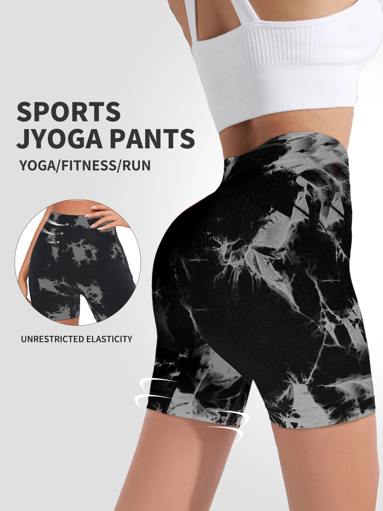 Tie Dye Seamless Leggings for Women High Waist Yoga Pants Scrunch Butt Lifting Elastic Tights Wide Waistband Sports Leggings