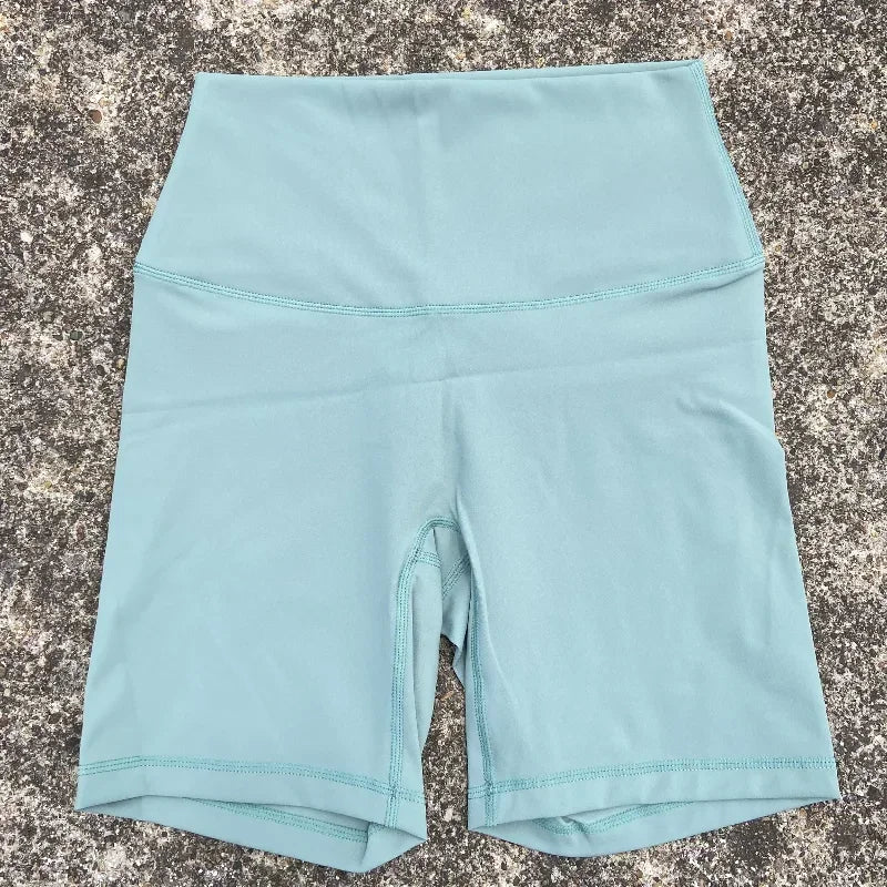 Solid Color Women Fitness Sports Short High Waist Yoga Short Leg Cycling Comprehensive Training Jog Squat Proof Internal Pocket