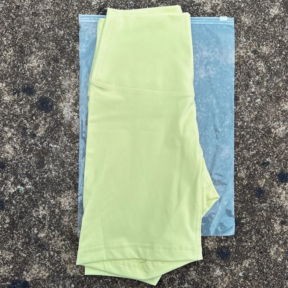 Solid Color Women Fitness Sports Short High Waist Yoga Short Leg Cycling Comprehensive Training Jog Squat Proof Internal Pocket