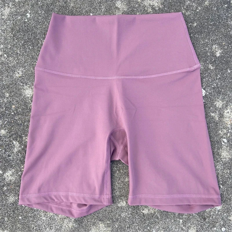 Solid Color Women Fitness Sports Short High Waist Yoga Short Leg Cycling Comprehensive Training Jog Squat Proof Internal Pocket