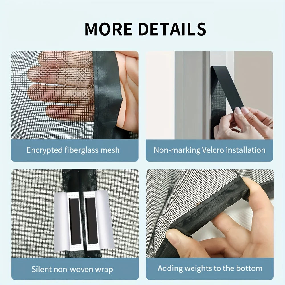 Mosquito Net Door Curtain Screen Magnets Mesh Magnetic Window Curtains Anti Fly Insect Sandfly Mosquitoes Home House Bedroom
