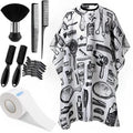 WANMEI Barber Cloak Set with Dust Removal Brush and Comb Professional Barber Accessories Clean Supplies Salon Haircut Styling