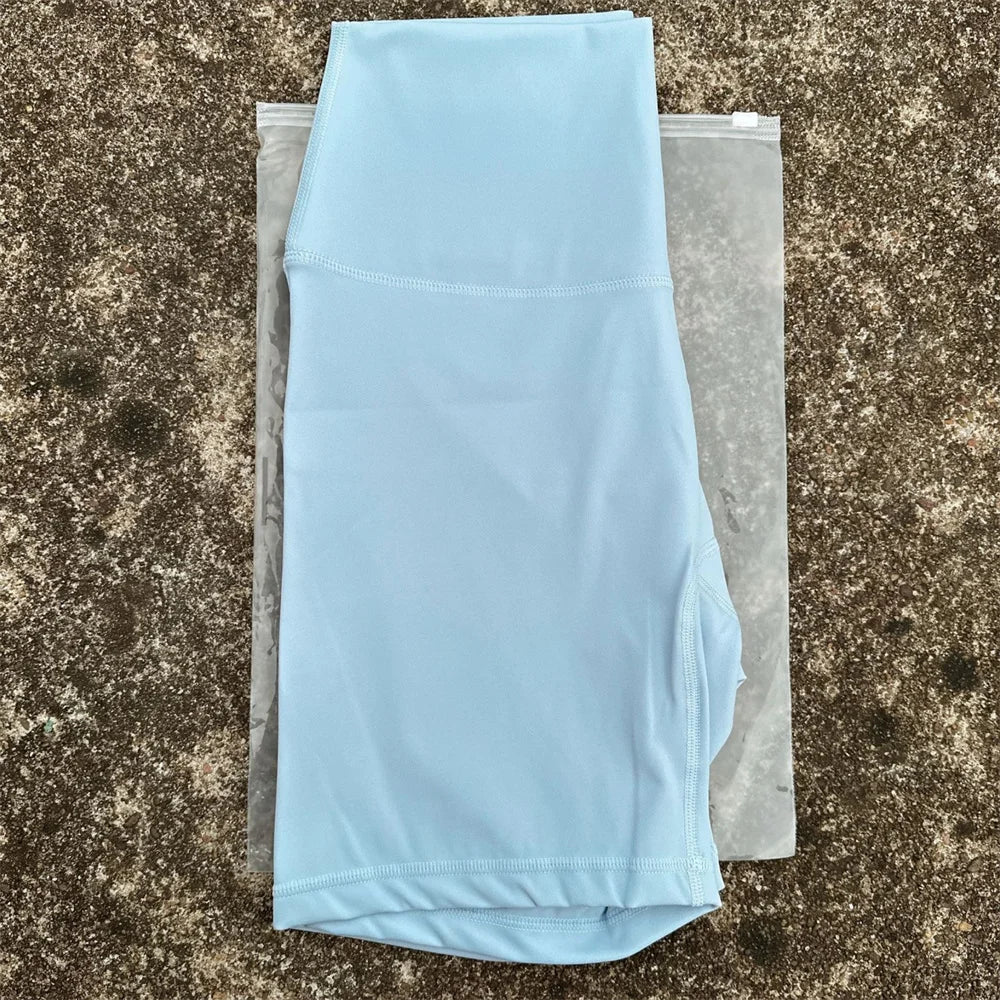 Solid Color Women Fitness Sports Short High Waist Yoga Short Leg Cycling Comprehensive Training Jog Squat Proof Internal Pocket