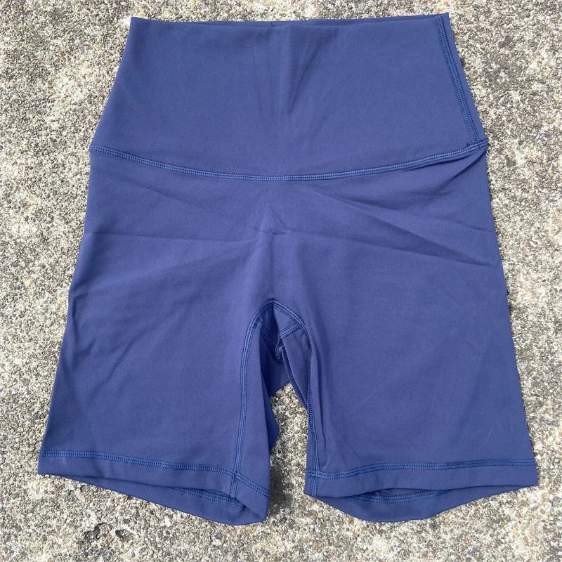 Solid Color Women Fitness Sports Short High Waist Yoga Short Leg Cycling Comprehensive Training Jog Squat Proof Internal Pocket
