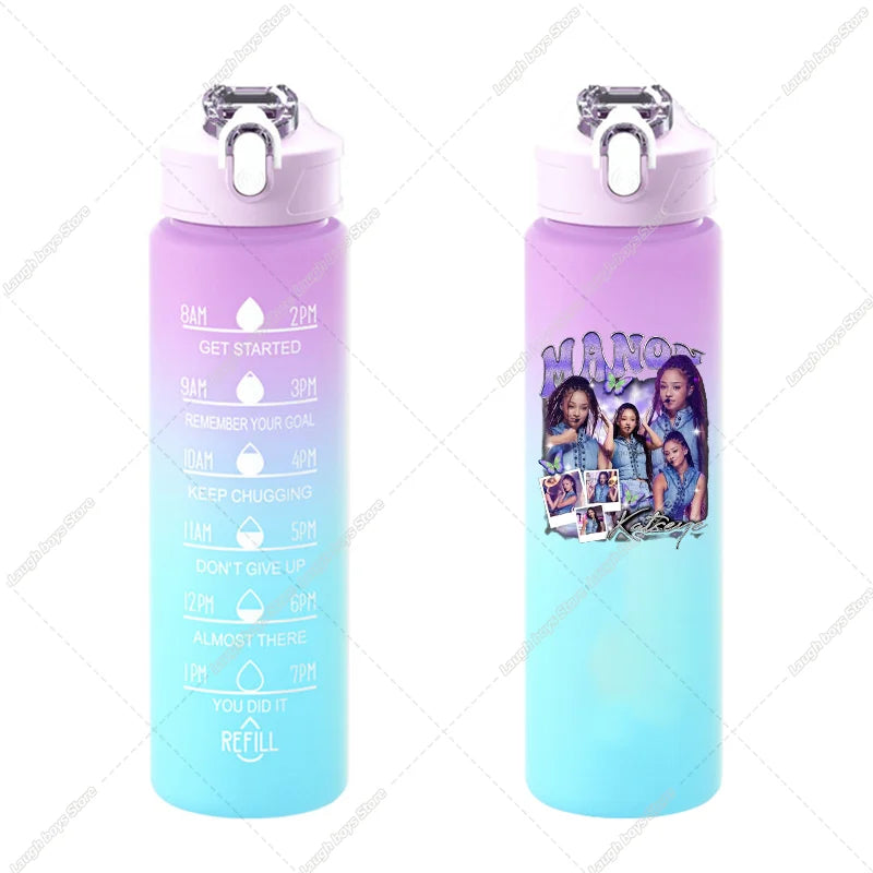 750ML Kpop Katseye Gradient Color Water Cup Popular Cartoon Print Girls Drinking Bottle Women Outdoor Portable Strawing Bottles
