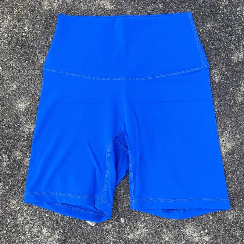 Solid Color Women Fitness Sports Short High Waist Yoga Short Leg Cycling Comprehensive Training Jog Squat Proof Internal Pocket