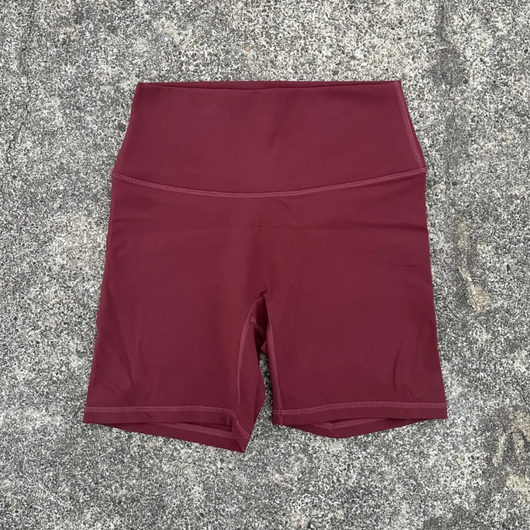 Solid Color Women Fitness Sports Short High Waist Yoga Short Leg Cycling Comprehensive Training Jog Squat Proof Internal Pocket