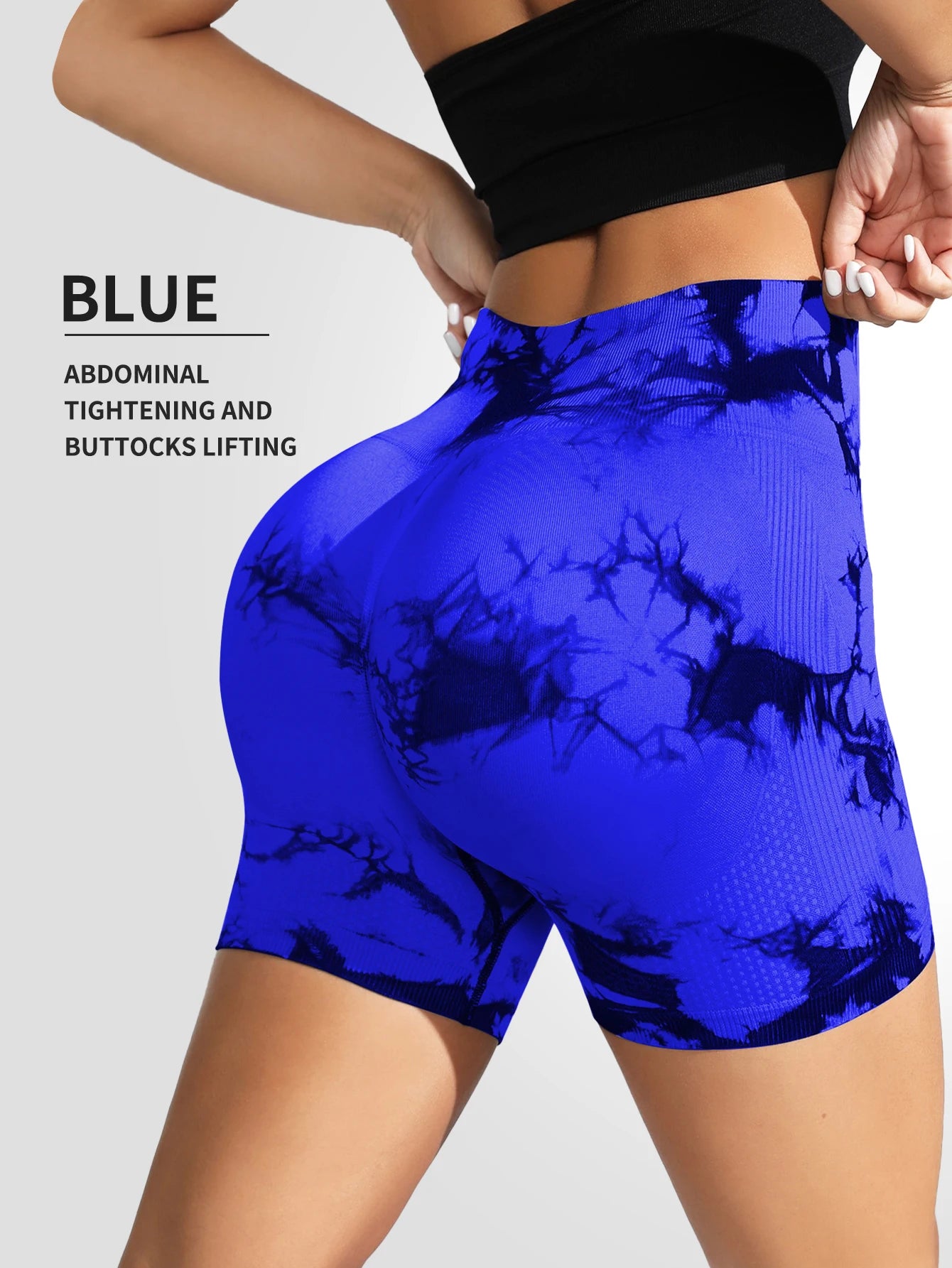 Tie Dye Seamless Leggings for Women High Waist Yoga Pants Scrunch Butt Lifting Elastic Tights Wide Waistband Sports Leggings