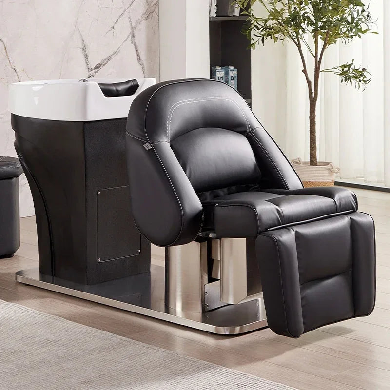 Electric Adjustable Lift Barber Chair Salon Hair Wash Shampoo Bowl Sink Shampoo Bed 2026 - Comfortable Barber Chair with Built-i