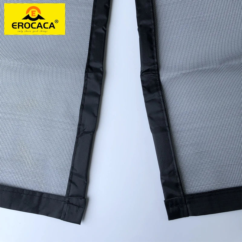 EROCACA Black Magnetic Screen Door Double Opening Mosquito Mesh Net Curtain with Magnet Hands Free Entry Great for Pet and Kid