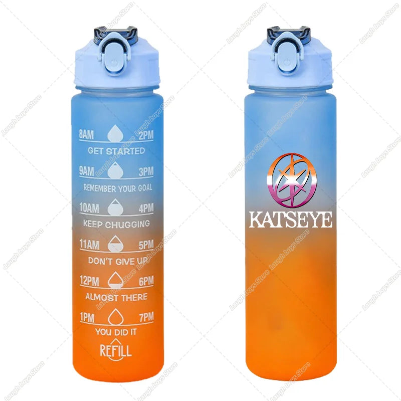 750ML Kpop Katseye Gradient Color Water Cup Popular Cartoon Print Girls Drinking Bottle Women Outdoor Portable Strawing Bottles