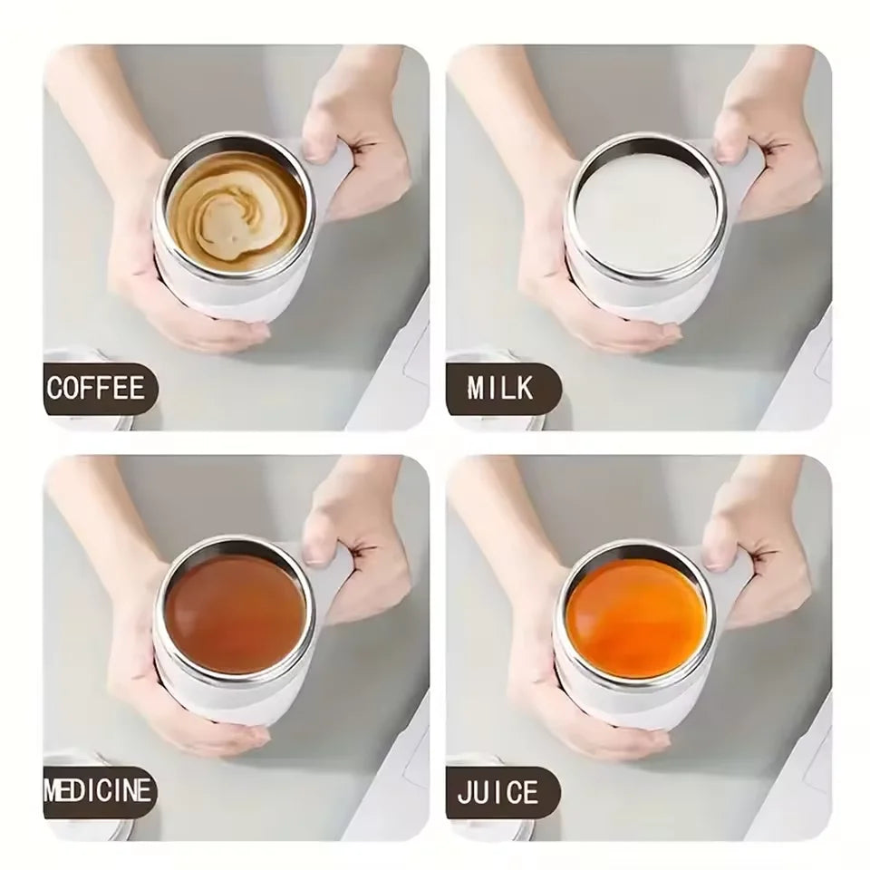 Automatic Mixing Cup Portable Magnetic Coffee Mug The Wireless Stainless Steel Electric Stirring Cup Coffee Milk Fruits Cup