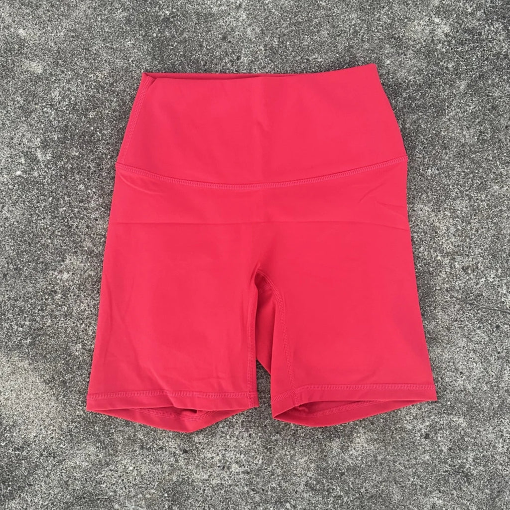Solid Color Women Fitness Sports Short High Waist Yoga Short Leg Cycling Comprehensive Training Jog Squat Proof Internal Pocket