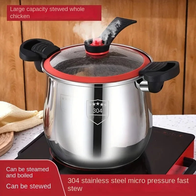 304 Stainless Steel Pressure Cooker Food Grade Fast Cooking Pot With Lid Non Stick Induction Gas Safe Dishwasher Home Restaurant