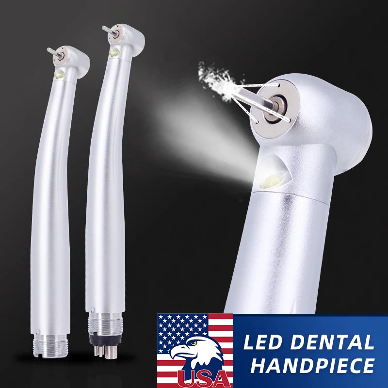 LED Dental High Speed Handpiece Dentist Tips Air Turbine B2 M4 Push Button Ceramic Bearing Handpiece