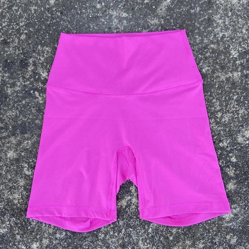 Solid Color Women Fitness Sports Short High Waist Yoga Short Leg Cycling Comprehensive Training Jog Squat Proof Internal Pocket