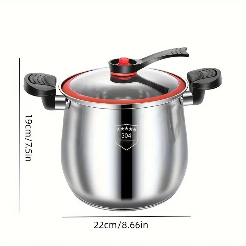 304 Stainless Steel Pressure Cooker Food Grade Fast Cooking Pot With Lid Non Stick Induction Gas Safe Dishwasher Home Restaurant