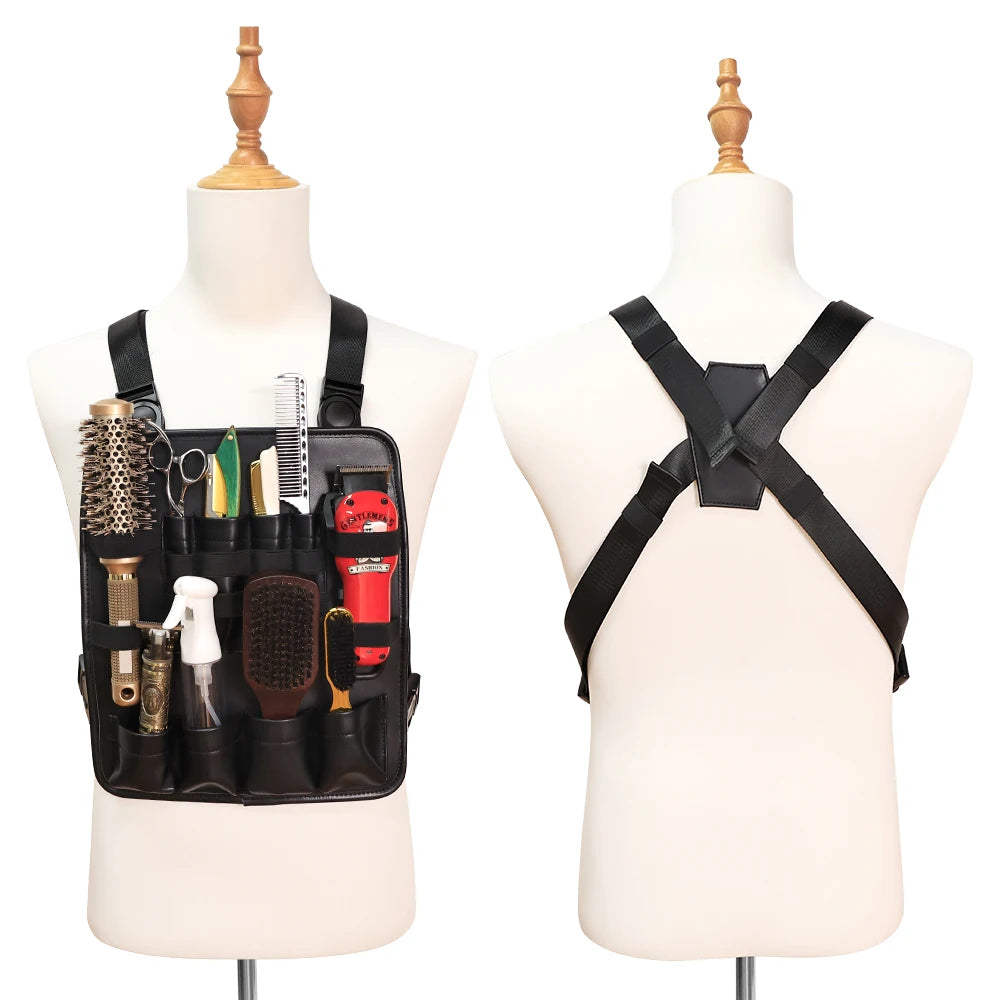 NEW Type Barber Stylish Haircut Tool Storage Chest Bags Leather Fashionable Functional Chest Rigs Bag For Salon Portable
